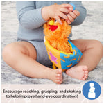 Ms. Rachel Herbie Sensory Take-Along Toy with Jitter & Peek-A-Boo Play | Multiple Sensory Surfaces & BPA-Free Teether, Clips to Strollers, Toddler Toys for Girls & Boys Ages 3 Months to 1+
