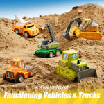 joyin friction powered 18 pcs pull back city cars and trucks toy vehicles set for toddlers and kids