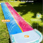 JOYIN 22.5FT Water Slide and 2 Inflatable Boards, Extra Long Heavy Duty Double Lawn Waterslide with Sprinkler for Kids Adults Backyard Summer Water Toy Outdoor Fun, Blue, Pink