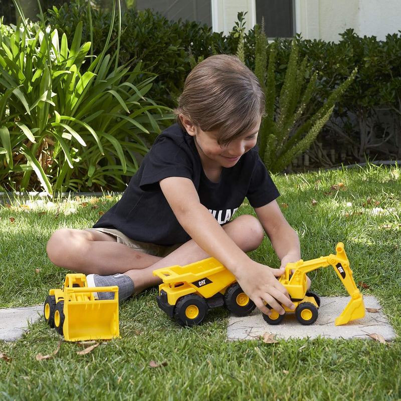 Cat Construction 7" Dump Truck, Loader & Excavator Toys Combo Pack for Kids 3+