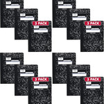 Mead Composition Notebook, Wide Ruled Paper, 7.5" x 9.75", 100 Sheets, Black Marble, 3 Pack (38301)