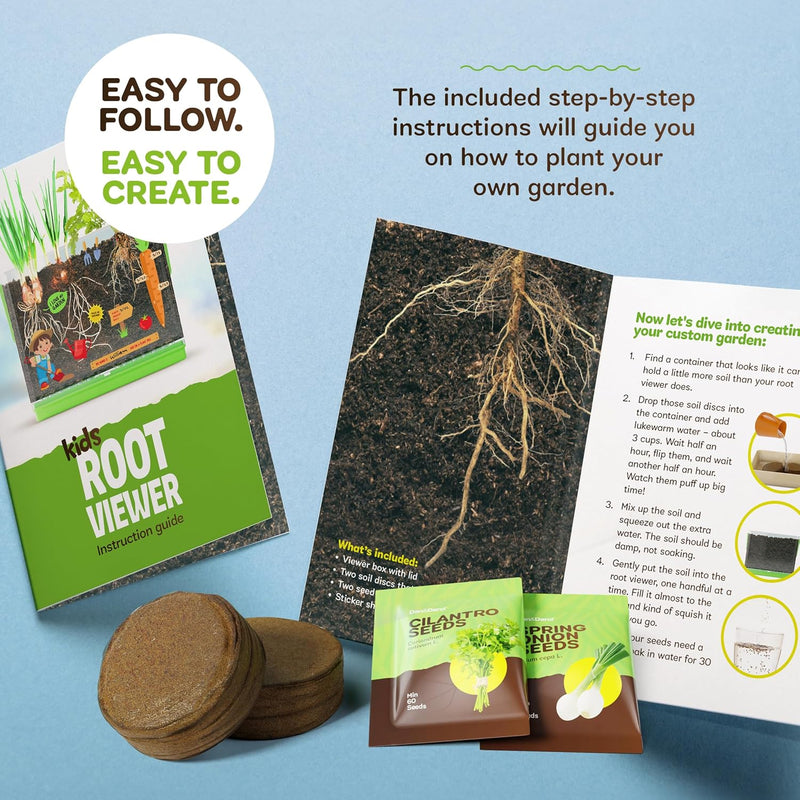 Dan&Darci root viewer kit for kids, grow your own plant, science STEM toy, craft gardening kit for ages 4-8