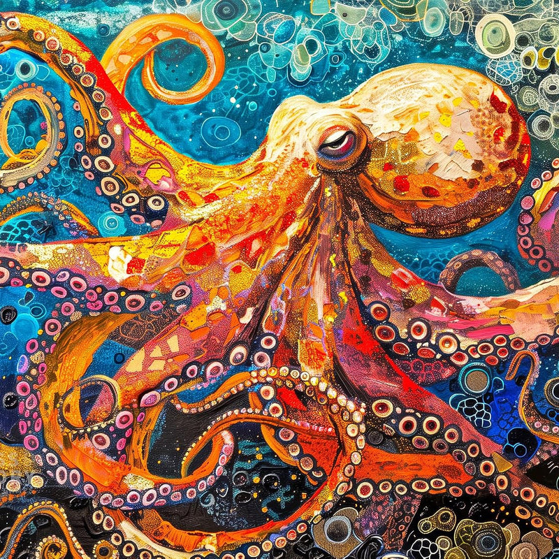 Cross & Glory | Jigsaw Puzzles 1000 Pieces for Adults | Deep Blue Octopus Odyssey | Ocean Octopus Puzzles for Adults | Challenging Brain Teaser Ocean Puzzle | 20 x 27 Inches