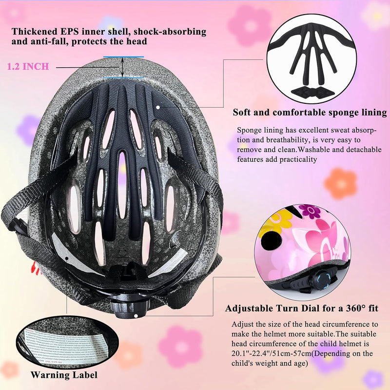 Lamsion Kids Adjustable Helmet with Protective Gear Set for Toddlers, Ages 3 to 8, Boys and Girls, Cycling, Skating, Scooter Helmet