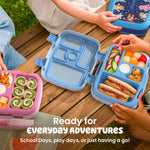 Bentgo + BLUEY Kids Prints Leak-Proof, 5-Compartment Bento-Style Kids Lunch Box - Ideal Portions for Ages 3-7, Durable, Drop-Proof, Dishwasher Safe, & PFAS & BPA-Free Materials (Hearts & Crafts)