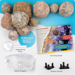National Geographic 10 Premium Geodes STEM Science Kit with Goggles & Display Stands