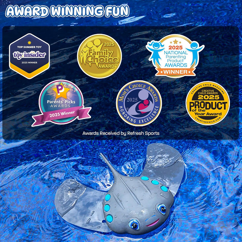 Swimming Pool Toys for Kids: Stingray Pool Torpedo Swim Toy - Self Propelled Water Toy Glides Underwater - Best Water Games & Outdoor Gifts for Boys & Girls - Diving Toys For Kids Ages 5 6 7 8 9 10 +