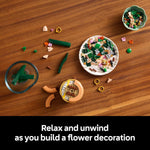 lego botanicals mini orchid building set for adults 18+ with 274 pieces and 5 peach blooms
