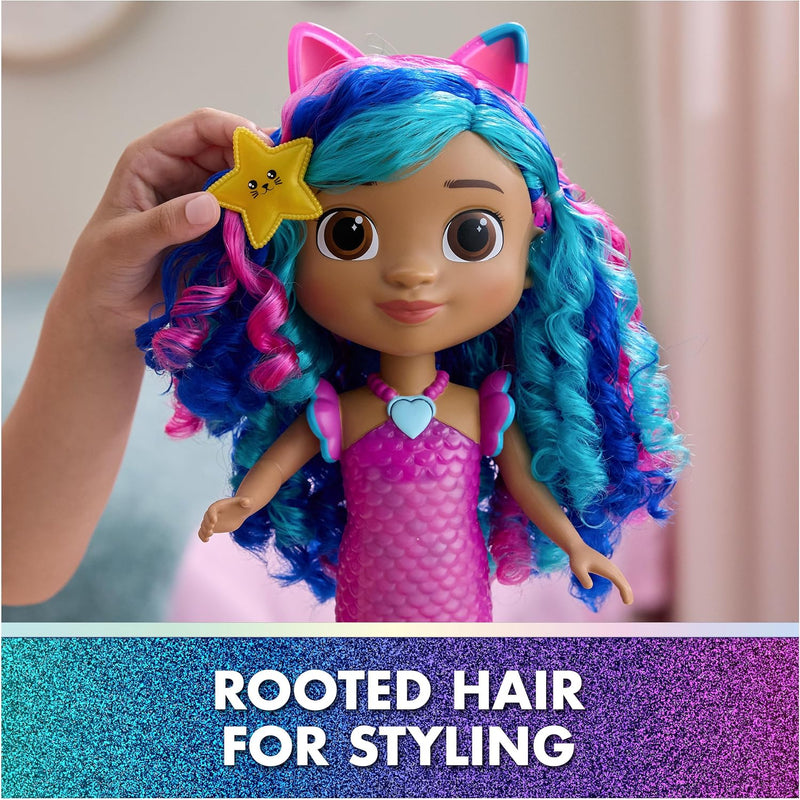 DreamWorks GABBY'S Dollhouse The Movie, Sing & Shine Mermaid Gabby, Waterproof Mermaid Doll with Lights & Sounds, Kids Toys for Girls & Boys Ages 3 and Up