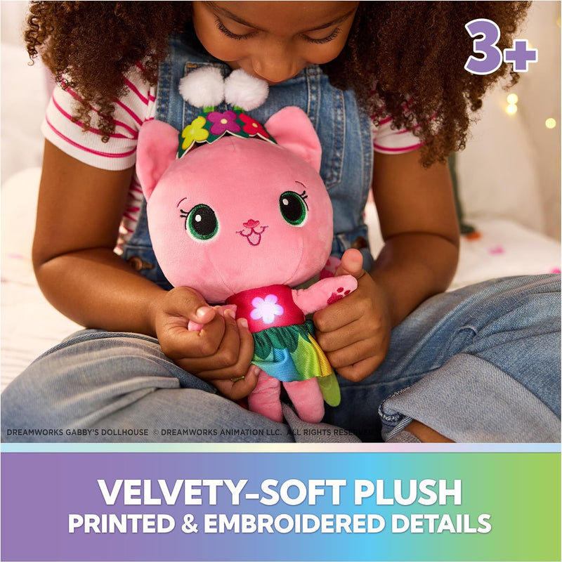 Gabby’s Dollhouse Fairylandia Official Rainbow Light-Up Kitty Fairy Plush, Cat Stuffed Animal, Sensory Toys for Ages 3 & Up