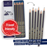 Faber-Castell Graphite Sketch Pencil Set - 6 Graphite Pencils (2H, HB, B, 2B, 4B, 6B), Drawing Pencils and Sketching Supplies