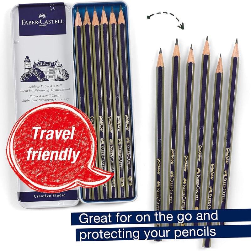 Faber-Castell Graphite Sketch Pencil Set - 6 Graphite Pencils (2H, HB, B, 2B, 4B, 6B), Drawing Pencils and Sketching Supplies