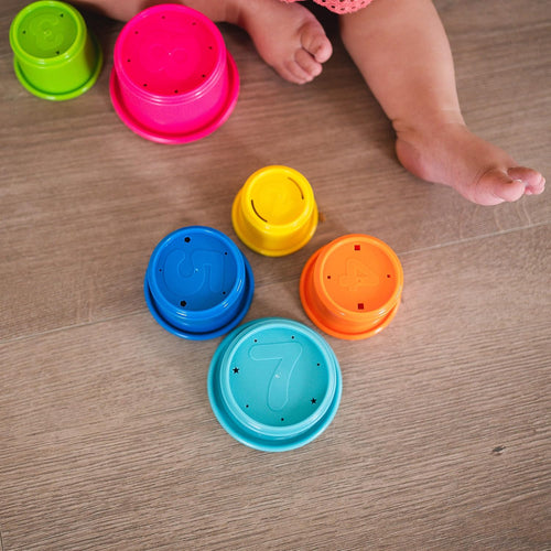 The First Years Stack & Count Stacking Cups: Colorful Baby Bath Toys for Learning and Fun
