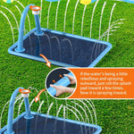 Splash Pad for Kids & Dogs, Large Sprinkler Pad Water Toys with Basketball Hoop, Thickened Non-Slip Splash Mat, Foldable Play Pool & Outdoor Summer Toys Ages 4-12 (102" Splash Pad)