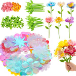 180 Piece Fabric Flower Refill Kit for DIY Bouquets and Flower Maker | Colorful fabric flower parts for DIY bouquets,arts and crafts,creative learning and gift making for girls