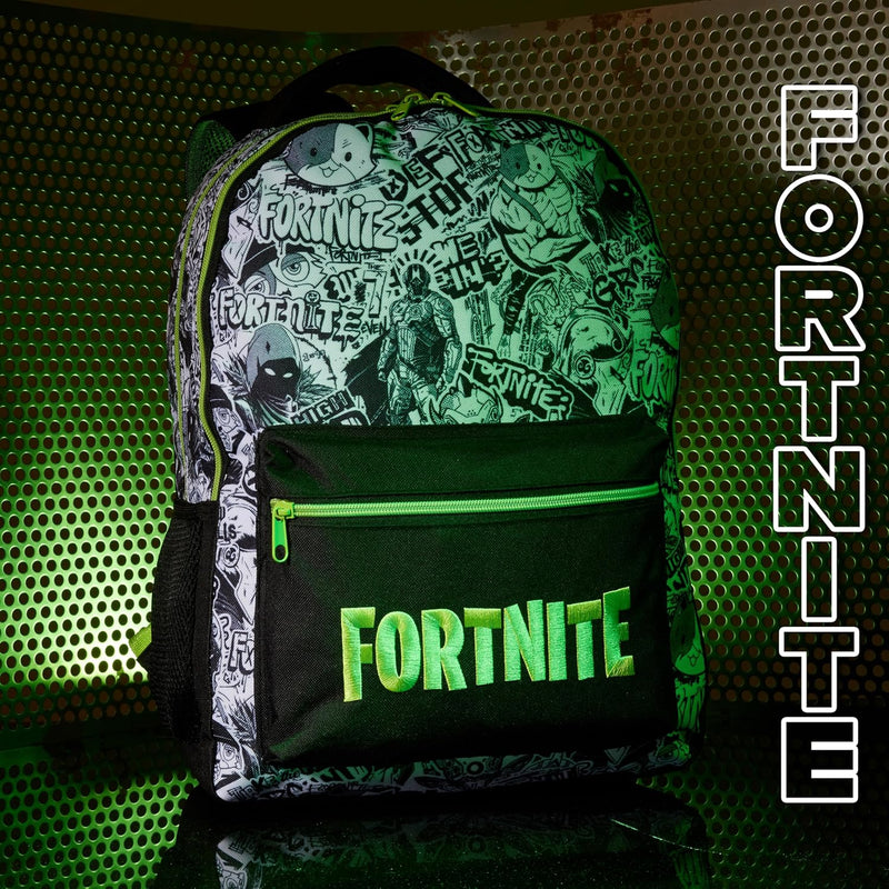 Fortnite Backpack for Kids Teens School Bookbag Travel Bag Rucksack for Vacation Sports Gifts for Kids (Black AOP)