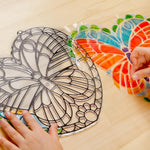 Melissa & Doug Stained Glass Made Easy Activity Kit: Butterfly - 140+ Stickers Kids Sticker Stained Glass Craft Kit; Sun Catchers for Kids Ages 5+