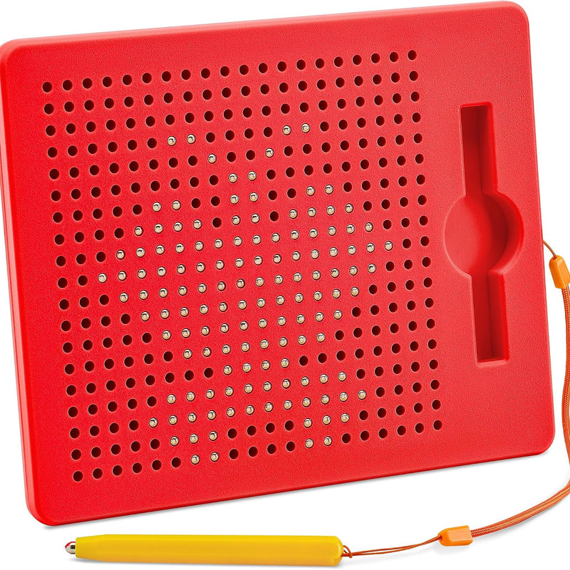 Magnetic Drawing Board for Kids & Toddlers, Airplane & Car Ride Activities | Magnetic Tablet Toy with Beads & Stylus Pen, Travel Toys for Toddlers, Road Trip & Flight Activity, Gift for Boys & Girls