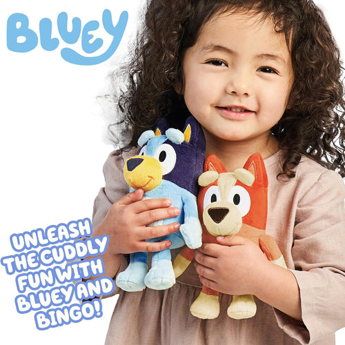Bingo & Bluey Plush Toys Bundle – Exclusive 2-Pack Soft Bluey Toys, Deluxe Fabric, Embroidered Detail, Plush Characters for Show Time or Story Time