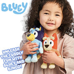 Bingo & Bluey Plush Toys Bundle – Exclusive 2-Pack Soft Bluey Toys, Deluxe Fabric, Embroidered Detail, Plush Characters for Show Time or Story Time