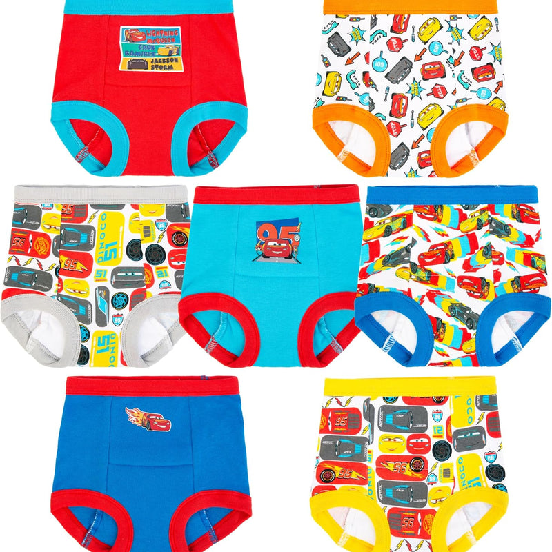 Disney Boys' Pixar Cars Toddler Potty Training Pant & Brief Combo Option, Stickers & Tracking Chart in Sizes 18m, 2t, 3t, 4t