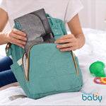 Kopi Baby Portable Diaper Changing Pad with Wipes Pocket, Classic Grey | 22-In Waterproof Pad, Smart Wipes Pocket, 2 Inner Mesh Pockets, Outer Pocket, Detachable Storage, Carry Straps