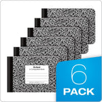 Oxford Jr. Composition Notebooks, School Supplies, Notebooks for School, Half Size, 4-7/8 x 7-1/2 Inches, Wide Ruled Paper, 80 Sheets, Kids Journal, Black Marble Covers, 6 Pack (63773)