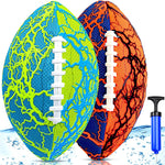 Jasonwell Pool Beach Water Football - 2Pack Strong Grip Waterproof Football for All-Weather Play Pool Toys Beach Games Outdoor Sports Toy Christmas Birthday Gifts for Kids Boys Teens Adults