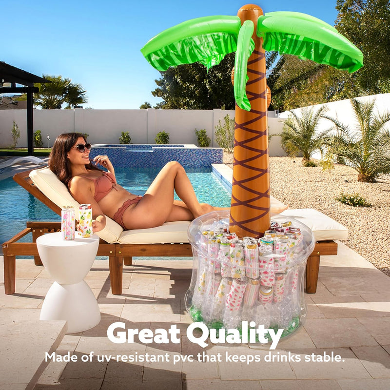 60" Inflatable Palm Tree Cooler for Summer Parties and Outdoor Decorations