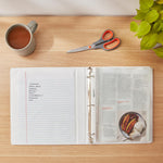 Amazon Basics 3-Ring Binder with Round Rings and Interior Pockets, 1-Inch, White, 4-Pack