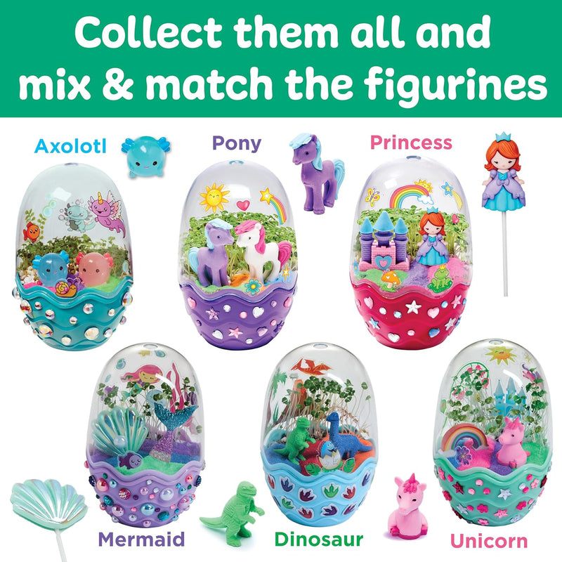 Kids' Axolotl Terrarium STEM Science Kit, Arts and Crafts, Indoor Gardening for Girls (Ages 6+) - Spring Gifts & DIY Toys