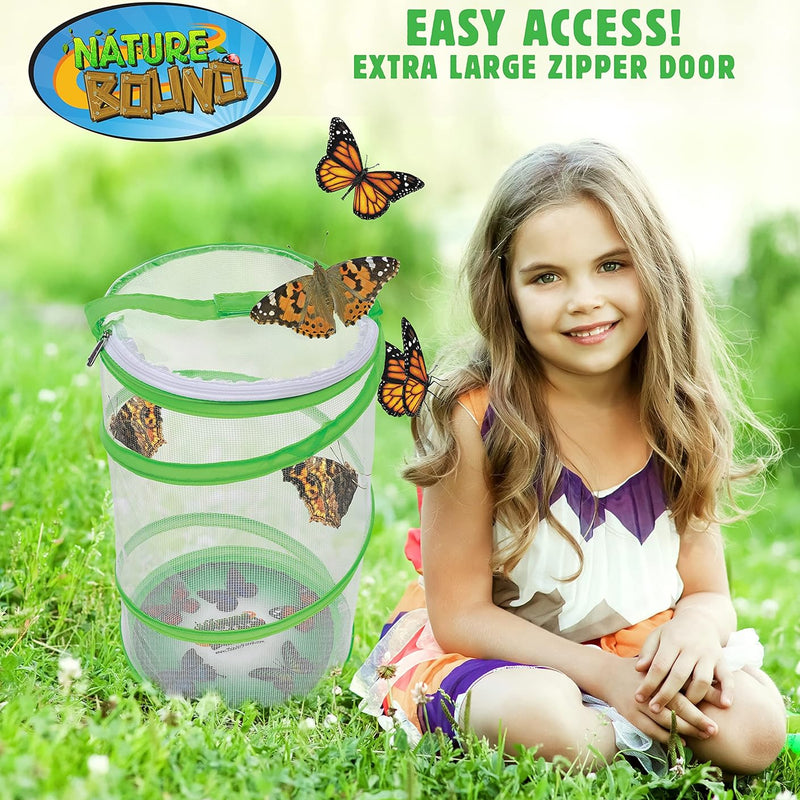 Nature Bound butterfly growing kit for kids - Live caterpillar to butterfly project with STEM learning guide and voucher