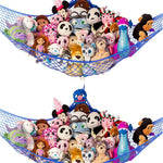 Stuffed Animal Hammock 2 Pack | Corner Stuffed Animal Storage & Plushie Net | Toy Hammock for Stuffed Animals | Holds 12lbs | Easy Hang, All Hardware Included | White Bedroom Decor | by Lilly's Love