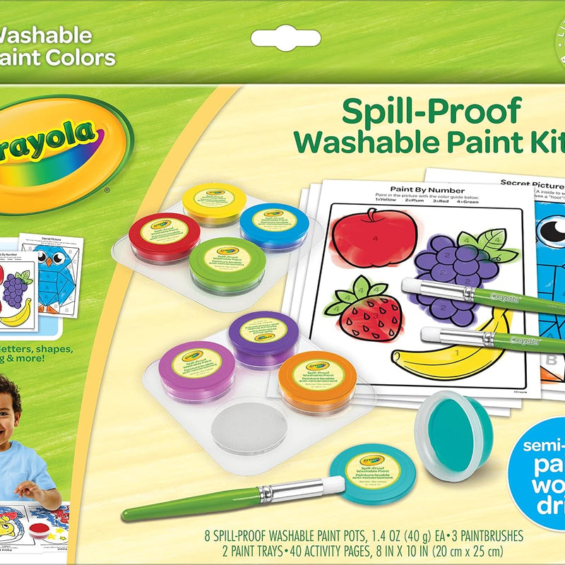 Crayola Spill Proof Paint Set (8ct), Washable Toddler Paint Kit | Screen Free Activity, Arts & Crafts Kit for Kids, Painting Gift for Toddlers, Ages 3+