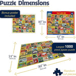 White Mountain 1000 Piece Jigsaw Puzzle Funny Rules Collage Puzzles with Large Pieces Gift for Adults and Family 24"x30" - Crazy State Laws