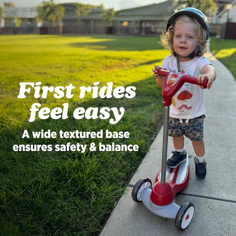 Radio Flyer My 1st Scooter, Red, 3-Wheel Balance Scooter for Kids 2-5 Years Old, Extra Wide Base and Easy Foot Brake