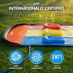JAMBO 25Ft Premium XXL Slip Splash and Slide with 3 Bodyboards, Heavy Duty Water Slide- Advanced 3-Way Sprinkler System, Splash Mat Splash Pad Backyard Waterslide Outdoor Water Toys n Slides for Kids