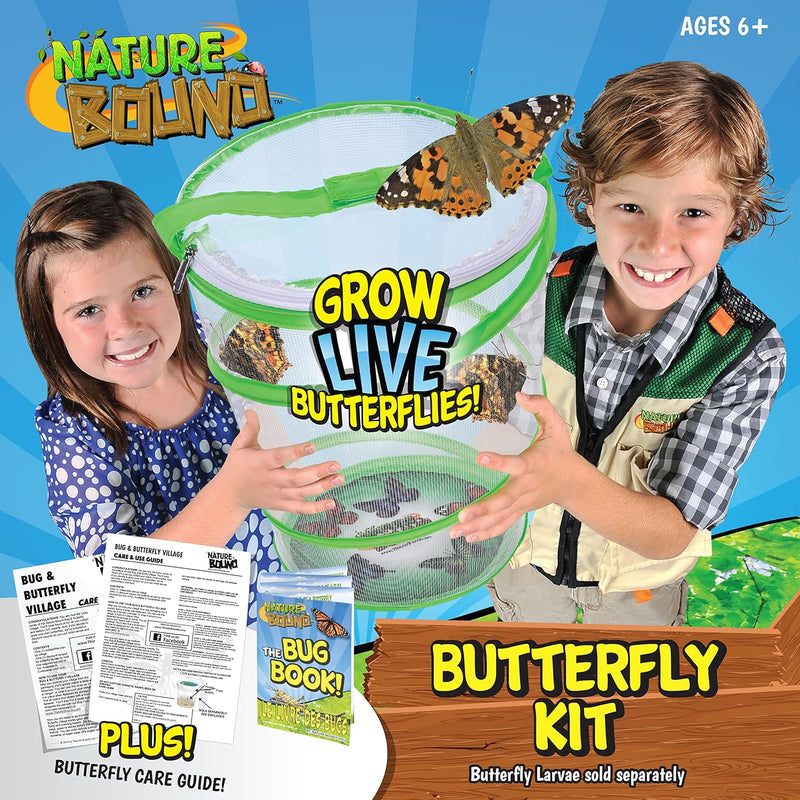 Nature Bound butterfly growing kit for kids - Live caterpillar to butterfly project with STEM learning guide and voucher