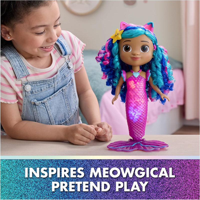 DreamWorks GABBY'S Dollhouse The Movie, Sing & Shine Mermaid Gabby, Waterproof Mermaid Doll with Lights & Sounds, Kids Toys for Girls & Boys Ages 3 and Up