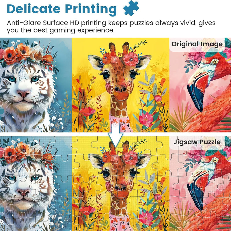 500 Piece Puzzles for Adults,Beautiful Wild Animals Jigsaw Puzzle for Adults Seniors,Recycled Cardboard Dogs Puzzle 500 Piece,Family Activity Great Gift for Family Friends 20.5 * 15 inch
