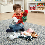 Melissa & Doug Barn Buddies Soft Farm Animal Hand Puppets - Set of 6 Cuddly Characters for Imaginative Play, Storytelling, and Skill Development for Ages 2-6.