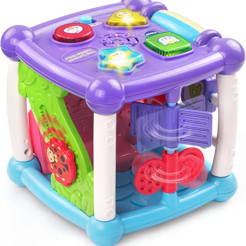 VTech Busy Learners Activity Cube for Toddlers and Preschool Kids, Purple Learning Toy