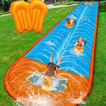 Spring Water Slip and Water Slide, 22ft *2 Lanes Slip Water Slides for Kids Backyards Ages 5-8 8-12 with Sprinkler and Inflatable Bodyboards, Summer Water Fun Toy for Outdoor Lawn Games Play