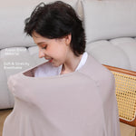 Seejoy Multi-use Nursing Cover for Breastfeeding, 360°Full Coverage Nursing Poncho, Rayon Soft & Breathable Breastfeeding Cover up (Smooth Rayon, Warm Taupe)