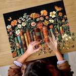 Vintage Wildflowers and Books 500-Piece Puzzle: Recycled Cardboard Jigsaw Challenge for Adults and Seniors