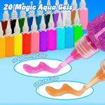 Mocoosy 20 Colors Magic Water Gel Kit for Kids, Aqua Fairy Water Elf Toy Kit with Aqua Gels & Squishy Molds, Make Your Own Squishies, DIY Squishy Maker Set Water Pets Summer Crafts Boys Girls Gifts