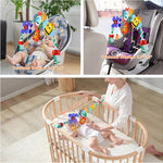 Lynncare Adjustable Arch Bassinet Toy with Sensory Activity Toys for Infant and Toddlers