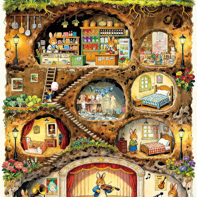 HUADADA Jigsaw Puzzle for Adults 1000 Pieces, Eye Protection, Rabbit House Theme, Birthday Gifts for Women and Men