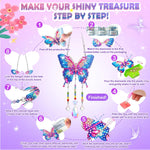 Diamond Art Kits for Kids Ages 8-12, 3 PCS DIY Gem Art Suncatchers for Kids | Diamond Art Kit with 3 Paintings and 2 Tool Sets, Craft Kits Birthday Gift for Girls Ages 8-12, Home/Garden/Backpack Décor