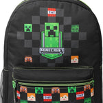 Minecraft Backpack for Boys Kids Teens Adjustable Straps Front Pocket Daypack Backpacks for Sports Gym School Gamer Gifts (Blue)